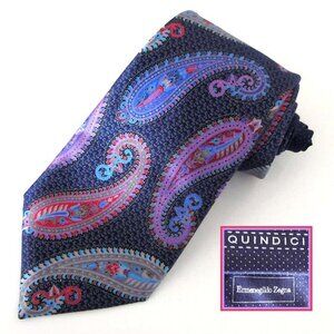 new ERMENEGILDO ZEGNA Quindici paisley print silk tie Italy Limited Edition